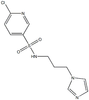 6-chloro-N-[3-(1H-imidazol-1-yl)propyl]pyridine-3-sulfonamide Struktur