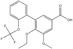 6-ethoxy-5-methoxy-2'-(trifluoromethoxy)-1,1'-biphenyl-3-carboxylic acid Struktur