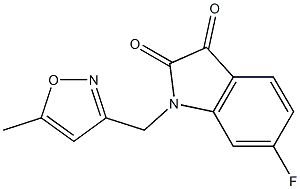 6-fluoro-1-[(5-methyl-1,2-oxazol-3-yl)methyl]-2,3-dihydro-1H-indole-2,3-dione Struktur