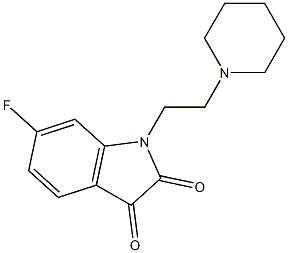 6-fluoro-1-[2-(piperidin-1-yl)ethyl]-2,3-dihydro-1H-indole-2,3-dione Struktur