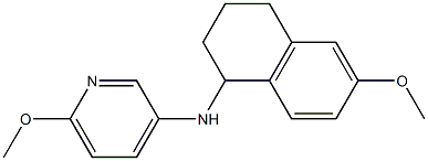 6-methoxy-N-(6-methoxy-1,2,3,4-tetrahydronaphthalen-1-yl)pyridin-3-amine Struktur