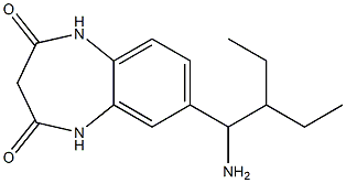 7-(1-amino-2-ethylbutyl)-2,3,4,5-tetrahydro-1H-1,5-benzodiazepine-2,4-dione Struktur