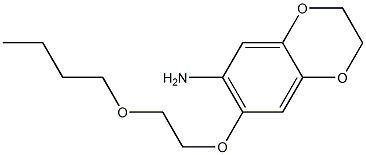 7-(2-butoxyethoxy)-2,3-dihydro-1,4-benzodioxin-6-amine Struktur