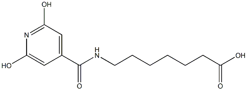 7-[(2,6-dihydroxyisonicotinoyl)amino]heptanoic acid Struktur