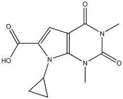 7-cyclopropyl-1,3-dimethyl-2,4-dioxo-1H,2H,3H,4H,7H-pyrrolo[2,3-d]pyrimidine-6-carboxylic acid Struktur