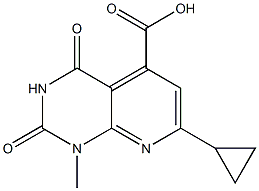 7-cyclopropyl-1-methyl-2,4-dioxo-1H,2H,3H,4H-pyrido[2,3-d]pyrimidine-5-carboxylic acid Struktur