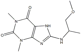 8-[(1-methoxypropan-2-yl)amino]-1,3-dimethyl-2,3,6,7-tetrahydro-1H-purine-2,6-dione Struktur