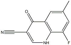 8-fluoro-6-methyl-4-oxo-1,4-dihydroquinoline-3-carbonitrile Struktur