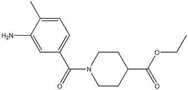 ethyl 1-[(3-amino-4-methylphenyl)carbonyl]piperidine-4-carboxylate Struktur