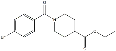 ethyl 1-[(4-bromophenyl)carbonyl]piperidine-4-carboxylate Struktur