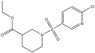 ethyl 1-[(6-chloropyridine-3-)sulfonyl]piperidine-3-carboxylate Struktur