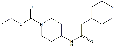 ethyl 4-[(piperidin-4-ylacetyl)amino]piperidine-1-carboxylate Struktur