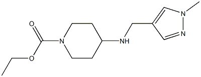 ethyl 4-{[(1-methyl-1H-pyrazol-4-yl)methyl]amino}piperidine-1-carboxylate Struktur