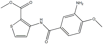 methyl 3-[(3-amino-4-methoxybenzene)amido]thiophene-2-carboxylate Struktur