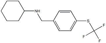 N-({4-[(trifluoromethyl)sulfanyl]phenyl}methyl)cyclohexanamine Struktur