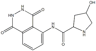 N-(1,4-dioxo-1,2,3,4-tetrahydrophthalazin-5-yl)-4-hydroxypyrrolidine-2-carboxamide Struktur