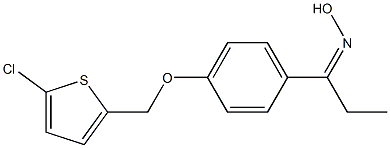 N-(1-{4-[(5-chlorothiophen-2-yl)methoxy]phenyl}propylidene)hydroxylamine Struktur