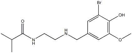 N-(2-{[(3-bromo-4-hydroxy-5-methoxyphenyl)methyl]amino}ethyl)-2-methylpropanamide Struktur