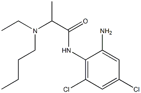 N-(2-amino-4,6-dichlorophenyl)-2-[butyl(ethyl)amino]propanamide Struktur