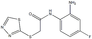 N-(2-amino-4-fluorophenyl)-2-(1,3,4-thiadiazol-2-ylsulfanyl)acetamide Struktur