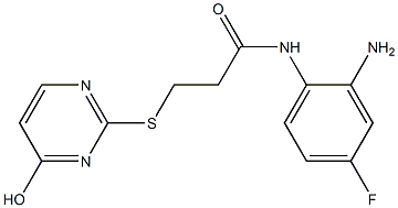 N-(2-amino-4-fluorophenyl)-3-[(4-hydroxypyrimidin-2-yl)sulfanyl]propanamide Struktur