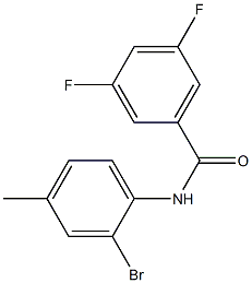 N-(2-bromo-4-methylphenyl)-3,5-difluorobenzamide Struktur