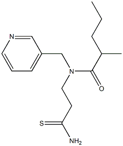 N-(2-carbamothioylethyl)-2-methyl-N-(pyridin-3-ylmethyl)pentanamide Struktur