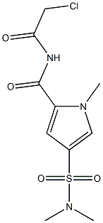 N-(2-chloroacetyl)-4-(dimethylsulfamoyl)-1-methyl-1H-pyrrole-2-carboxamide Struktur