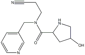 N-(2-cyanoethyl)-4-hydroxy-N-(pyridin-3-ylmethyl)pyrrolidine-2-carboxamide Struktur