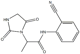 N-(2-cyanophenyl)-2-(2,5-dioxoimidazolidin-1-yl)propanamide Struktur