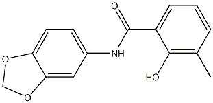 N-(2H-1,3-benzodioxol-5-yl)-2-hydroxy-3-methylbenzamide Struktur