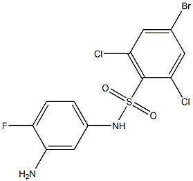 N-(3-amino-4-fluorophenyl)-4-bromo-2,6-dichlorobenzene-1-sulfonamide Struktur