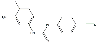 N-(3-amino-4-methylphenyl)-N'-(4-cyanophenyl)urea Struktur