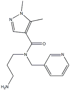 N-(3-aminopropyl)-1,5-dimethyl-N-(pyridin-3-ylmethyl)-1H-pyrazole-4-carboxamide Struktur