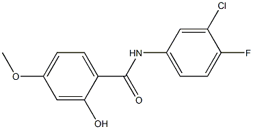 N-(3-chloro-4-fluorophenyl)-2-hydroxy-4-methoxybenzamide Struktur