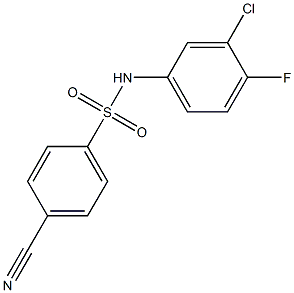 N-(3-chloro-4-fluorophenyl)-4-cyanobenzene-1-sulfonamide Struktur