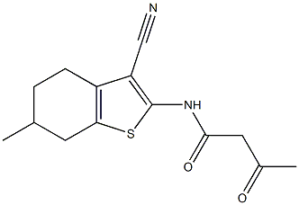 N-(3-cyano-6-methyl-4,5,6,7-tetrahydro-1-benzothiophen-2-yl)-3-oxobutanamide Struktur