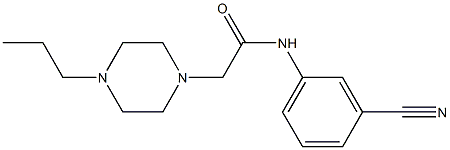 N-(3-cyanophenyl)-2-(4-propylpiperazin-1-yl)acetamide Struktur