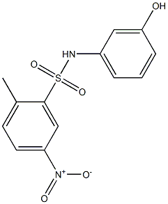 N-(3-hydroxyphenyl)-2-methyl-5-nitrobenzene-1-sulfonamide Struktur