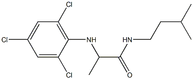 N-(3-methylbutyl)-2-[(2,4,6-trichlorophenyl)amino]propanamide Struktur