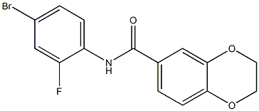 N-(4-bromo-2-fluorophenyl)-2,3-dihydro-1,4-benzodioxine-6-carboxamide Struktur