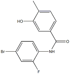 N-(4-bromo-2-fluorophenyl)-3-hydroxy-4-methylbenzamide Struktur