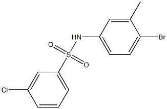 N-(4-bromo-3-methylphenyl)-3-chlorobenzene-1-sulfonamide Struktur