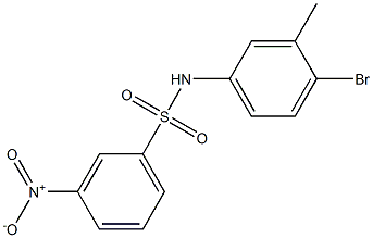 N-(4-bromo-3-methylphenyl)-3-nitrobenzene-1-sulfonamide Struktur