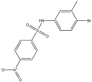 N-(4-bromo-3-methylphenyl)-4-nitrobenzene-1-sulfonamide Struktur