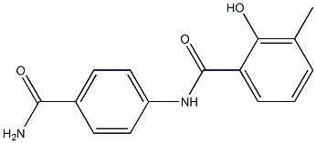 N-(4-carbamoylphenyl)-2-hydroxy-3-methylbenzamide Struktur