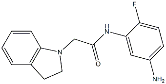 N-(5-amino-2-fluorophenyl)-2-(2,3-dihydro-1H-indol-1-yl)acetamide Struktur