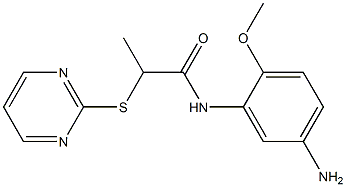 N-(5-amino-2-methoxyphenyl)-2-(pyrimidin-2-ylsulfanyl)propanamide Struktur