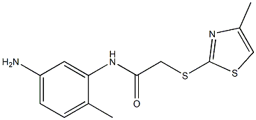 N-(5-amino-2-methylphenyl)-2-[(4-methyl-1,3-thiazol-2-yl)sulfanyl]acetamide Struktur