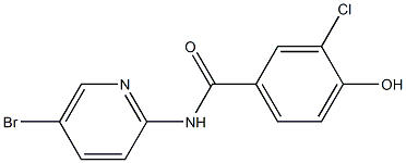 N-(5-bromopyridin-2-yl)-3-chloro-4-hydroxybenzamide Struktur